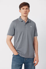 Cortefiel Polo COOLMAX&reg; cuello jacquard Gris