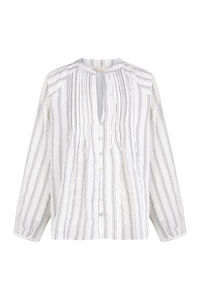 Slowlove Blusa de rayas tejida