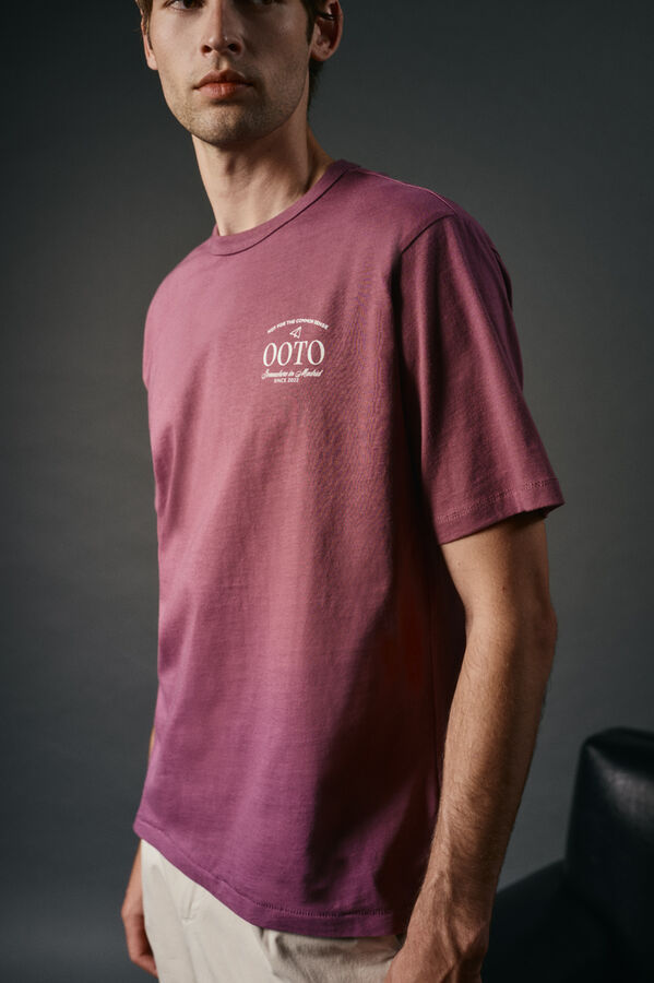 OOTO Camiseta gr&aacute;fica lavada Vino