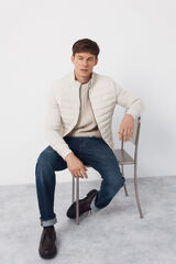 Cortefiel C&aacute;rdigan tejido combinado Beige