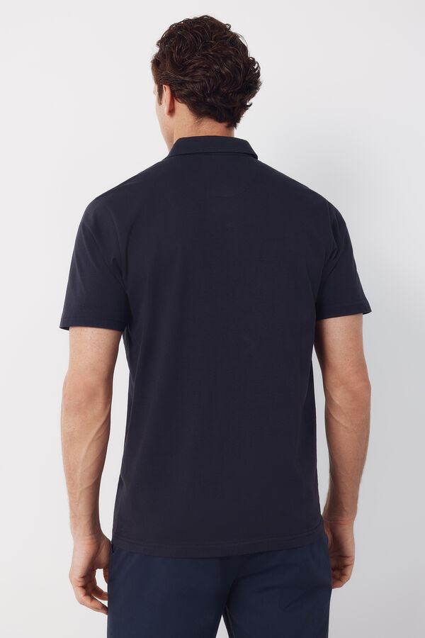 Cortefiel Polo liso bolsillo Azul marino