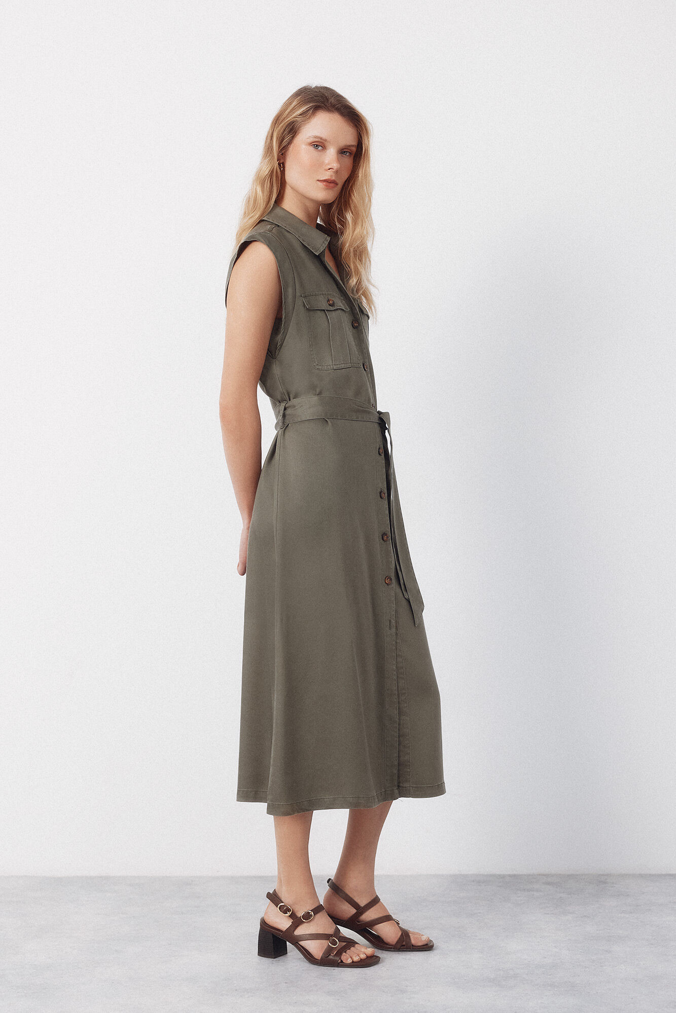 Cortefiel Vestido cargo de tencel