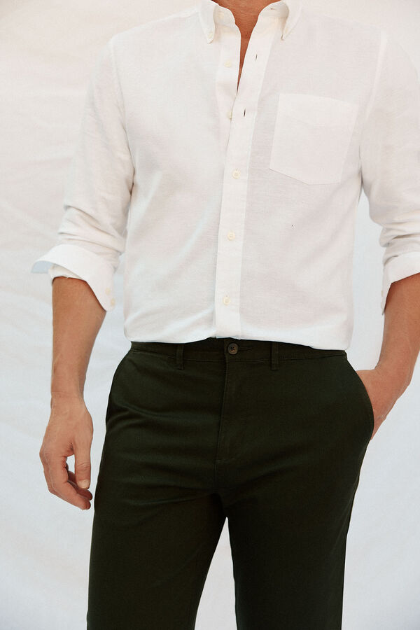 Cortefiel Pantal&oacute;n chino ligero regular fit Kaki