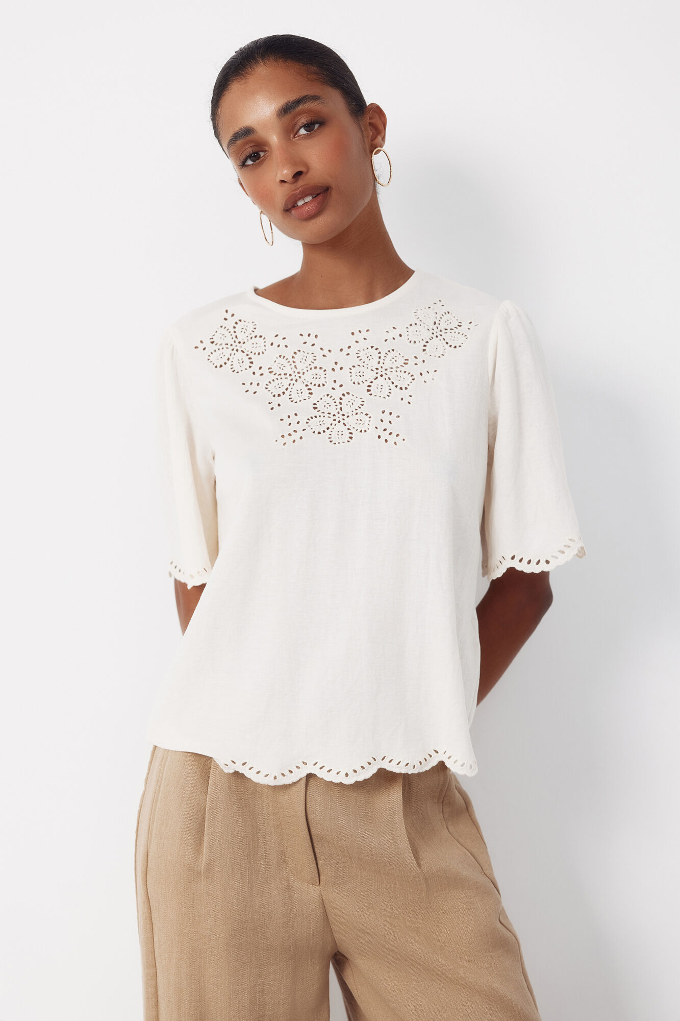 Cortefiel Playera bordada