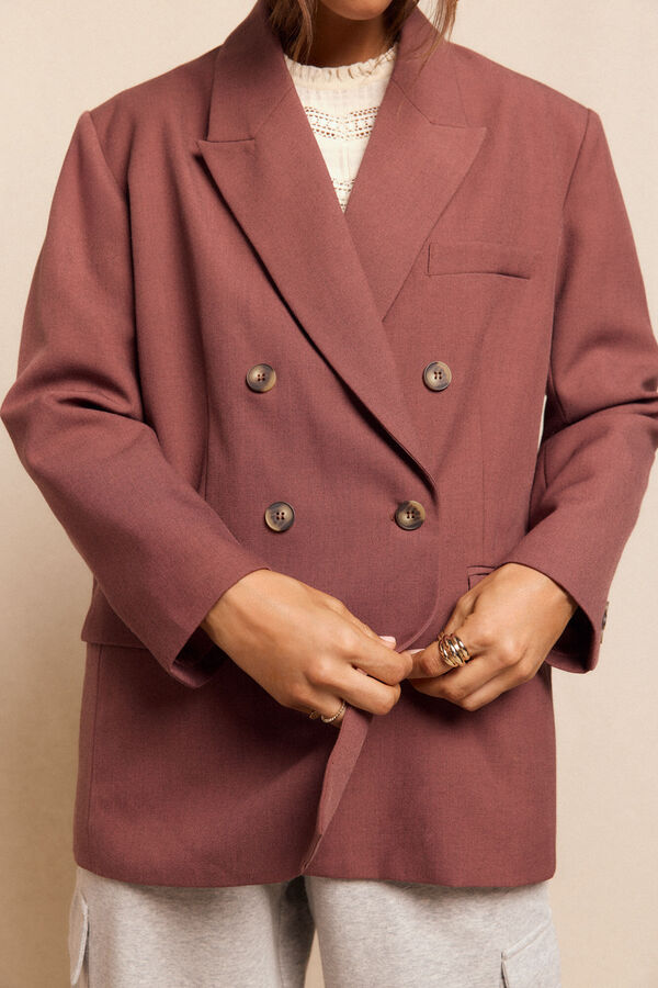 Slowlove Blazer de corte oversize Vino