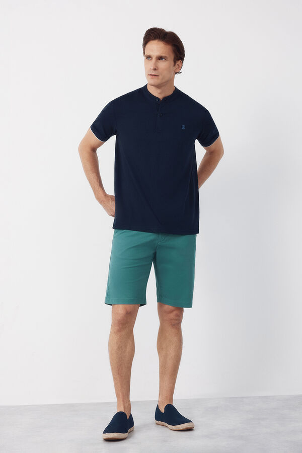 Cortefiel Polo cuello mao Azul marino