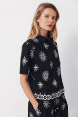 Cortefiel Camisa de manga corta estampada Estampado azul