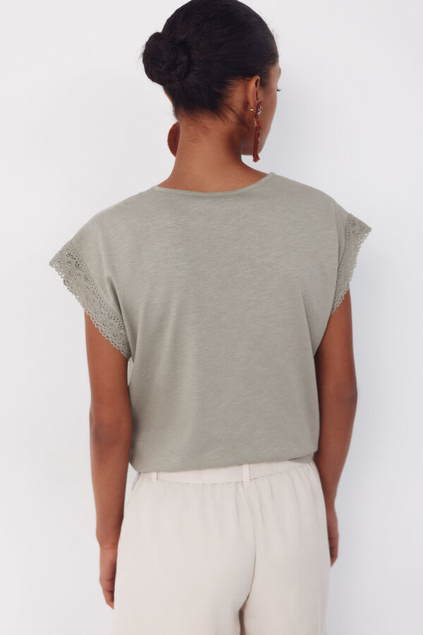 Cortefiel Playera slub pasamaner&iacute;a Kaki