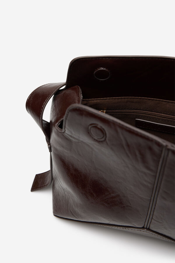 Cortefiel Bolsa de hombro con cortes Granate