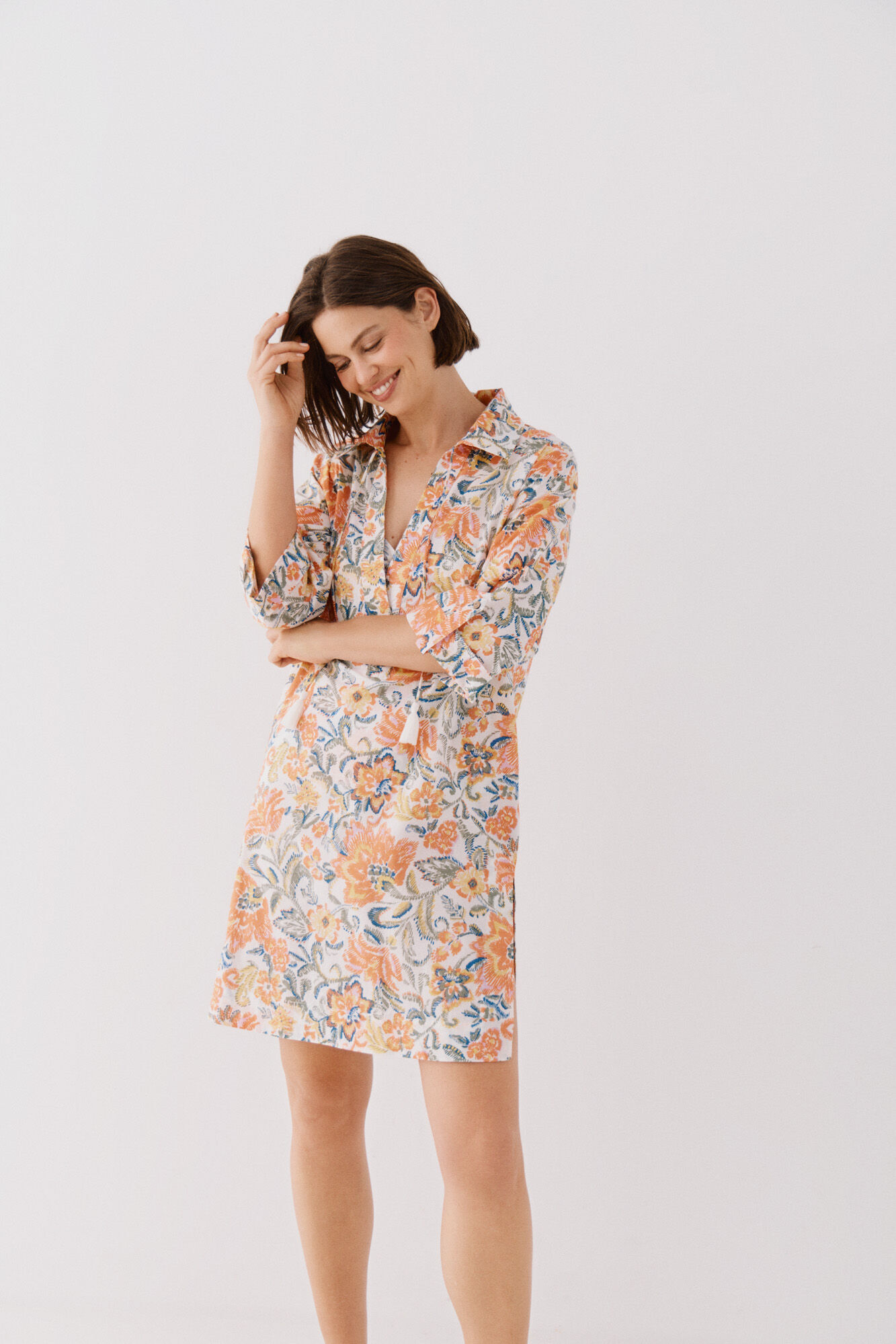 Cortefiel Caft&aacute;n t&uacute;nica estampado