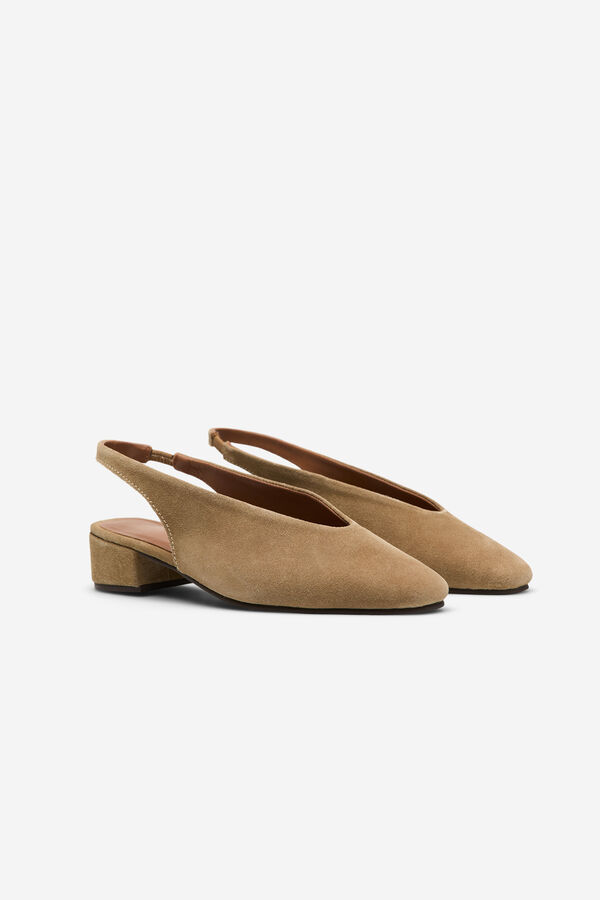 Cortefiel Zapato de tac&oacute;n destalonado de piel Arena