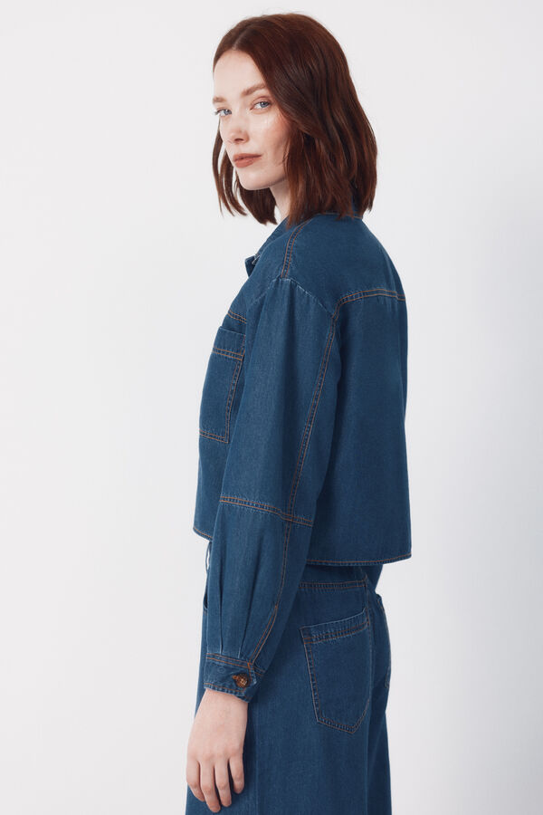 Cortefiel Camisa de mezclilla suave Azul