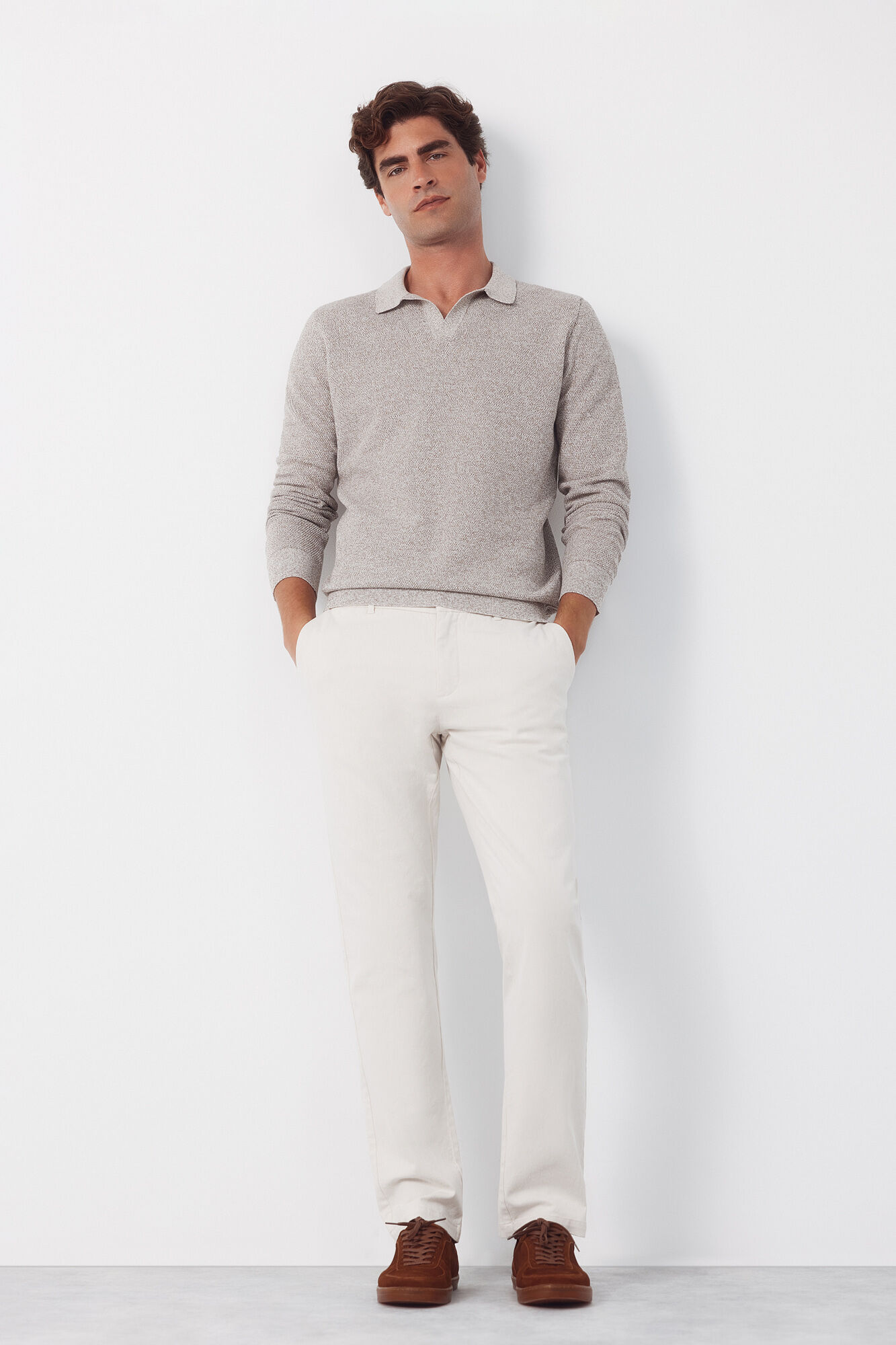 Cortefiel Pantal&oacute;n chino algod&oacute;n-lino regular