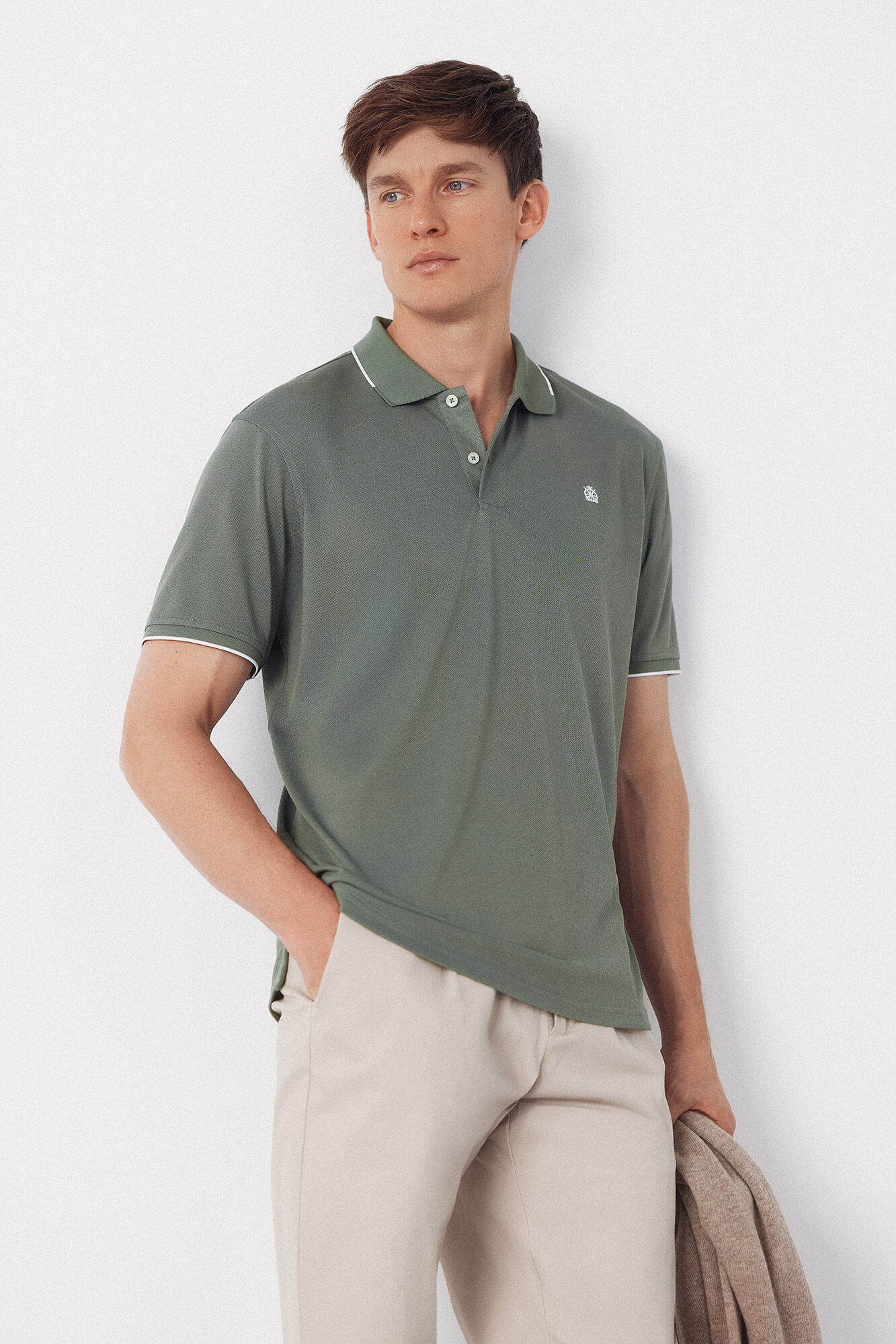 Cortefiel Polo COOLMAX&reg; cuello jacquard