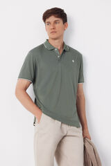 Cortefiel Polo COOLMAX&reg; cuello jacquard Kaki
