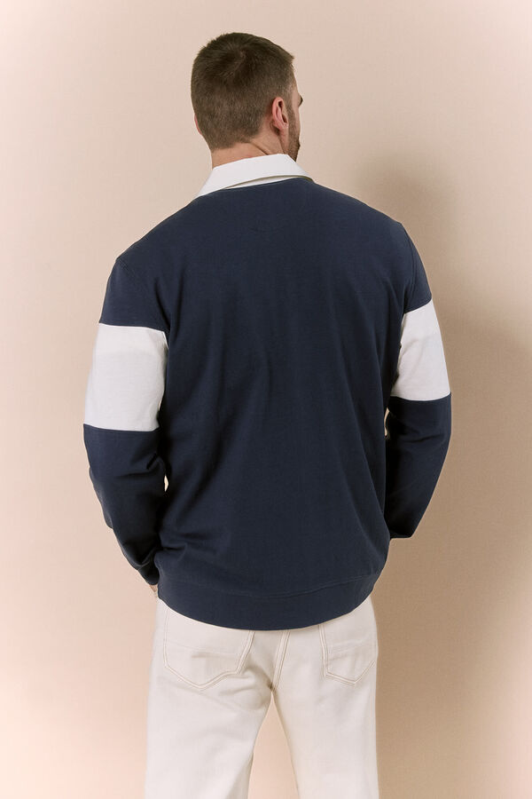 OOTO Polo rugby manga larga Azul