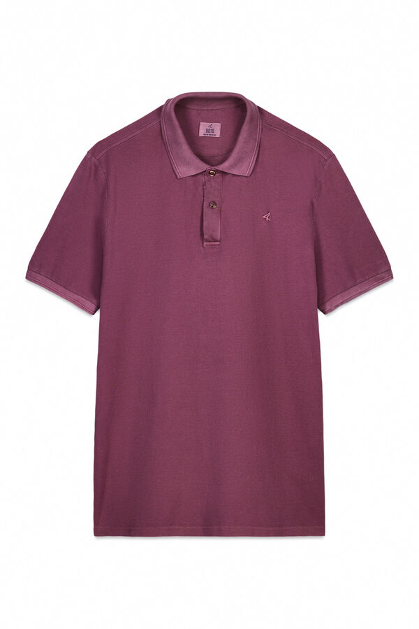 OOTO Polo piqu&eacute; lavado bordado avi&oacute;n Vino