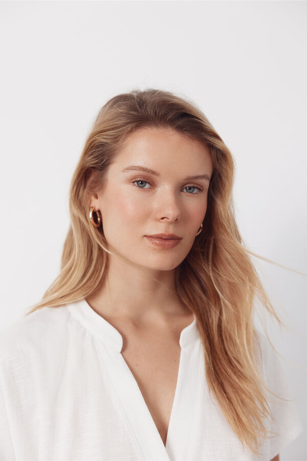 Cortefiel Blusa c&oacute;moda Blanco