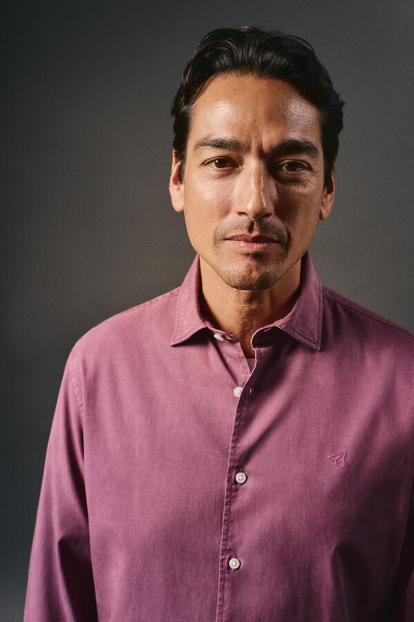 OOTO Camisa twill liso tencel algod&oacute;n Vino