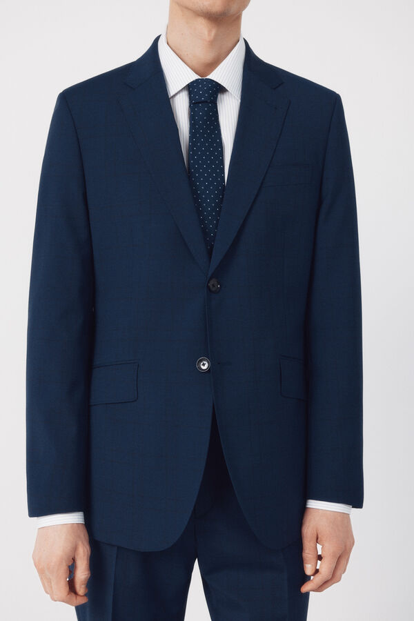 Cortefiel Americana traje dynamic cuadro azul Azul oscuro