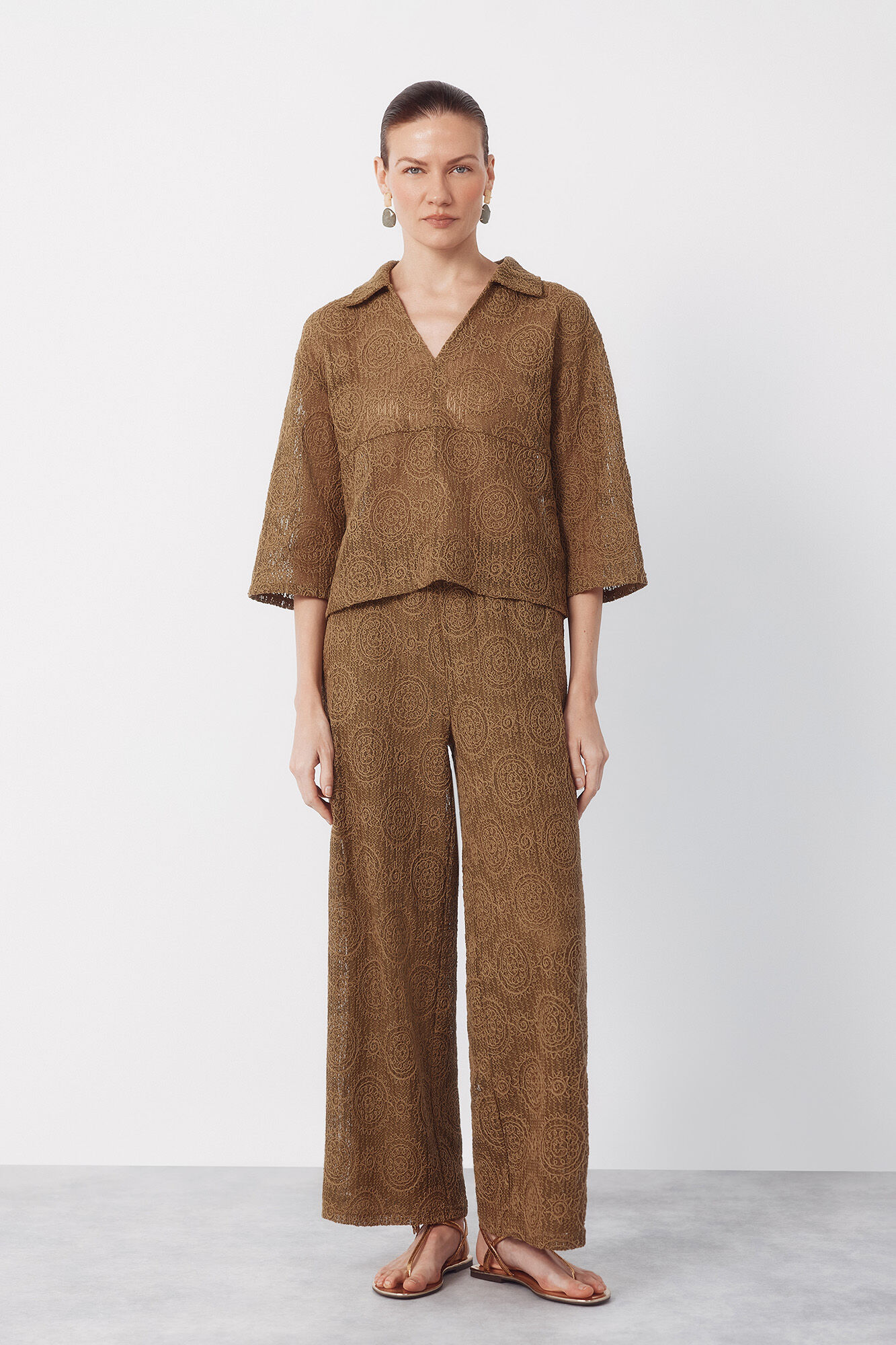 Cortefiel Pantal&oacute;n de tejido crochet