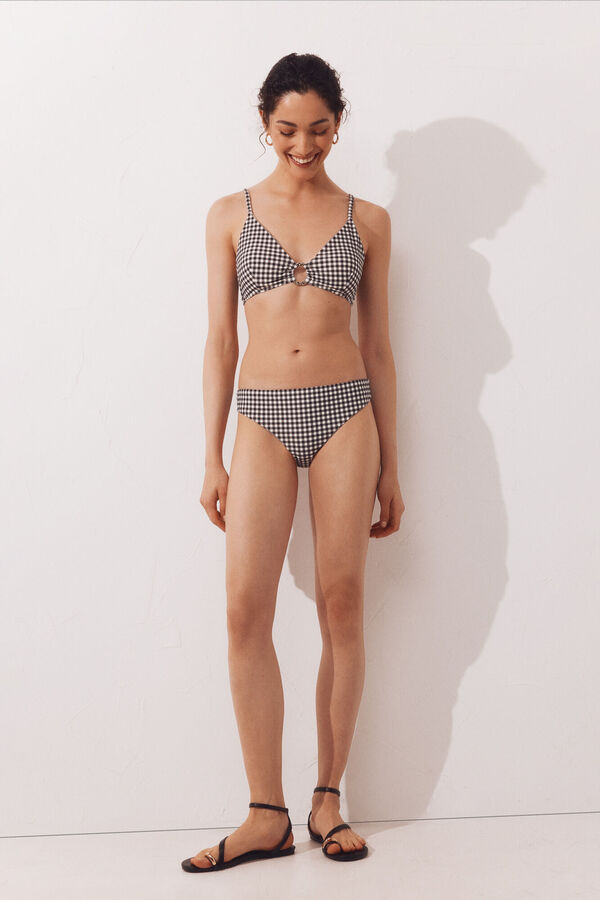 Cortefiel Panty de bikini de cobertura cl&aacute;sica Estampado gris