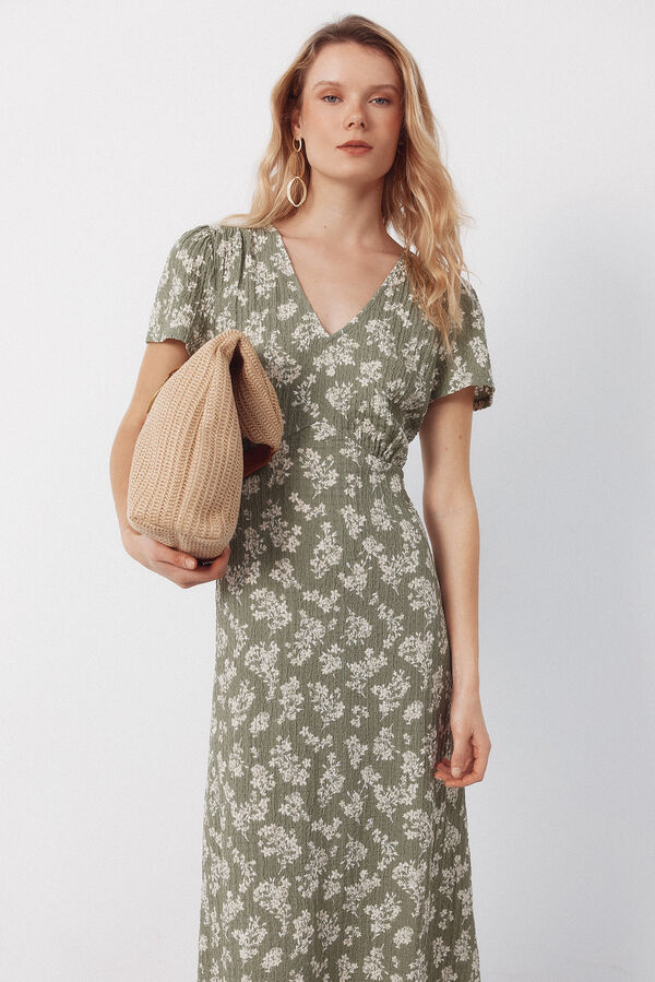 Cortefiel Vestido de estructura estampado Estampado verde