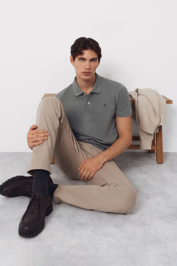 Cortefiel Polo b&aacute;sico piqu&eacute; slim Kaki