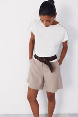 Cortefiel Playera con vainicas Blanco