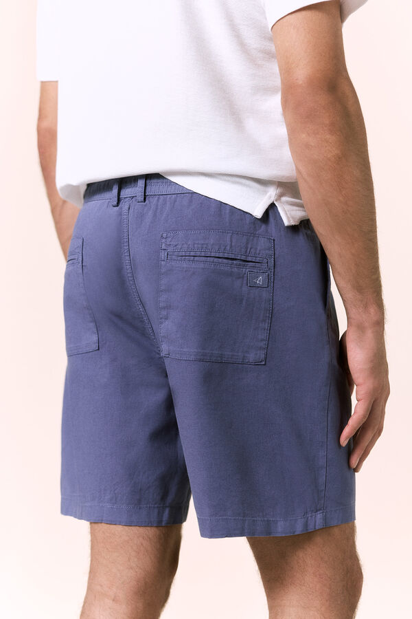 OOTO Bermuda de lino con cordones Azul