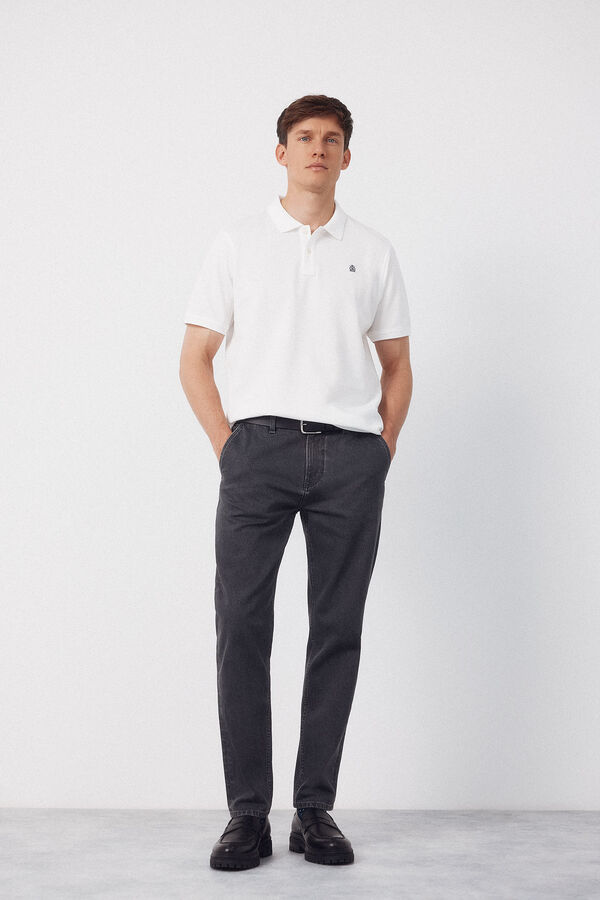 Cortefiel Polo b&aacute;sico piqu&eacute; Blanco