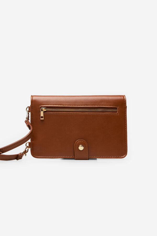 Cortefiel Portam&oacute;vil cartera liso Marr&oacute;n