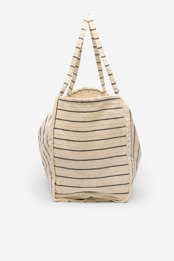 Cortefiel Bolso rayas Estampado blanco