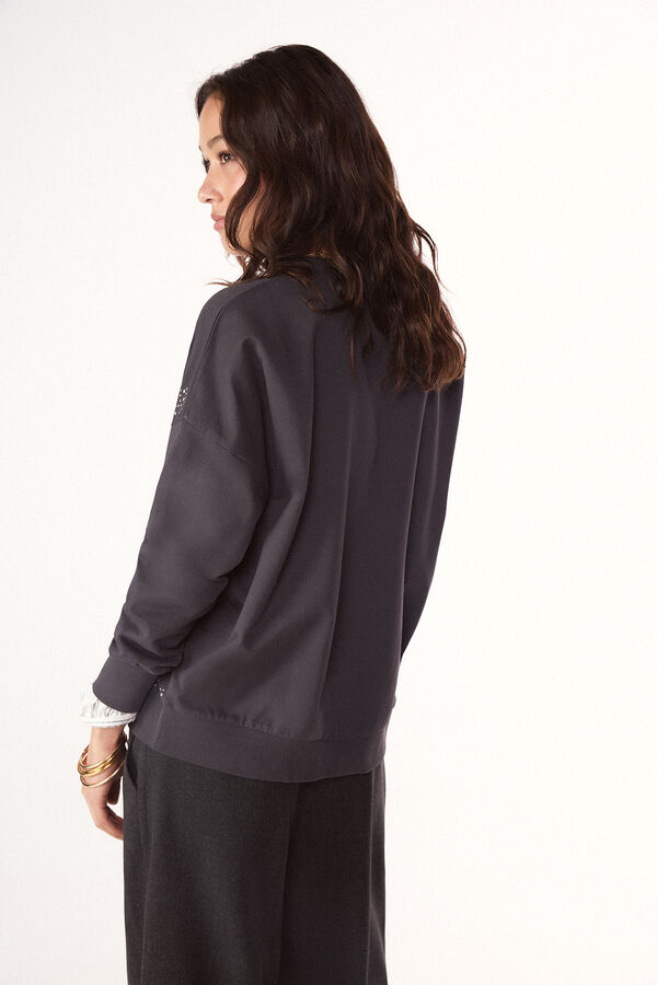 Slowlove Sudadera con tachas Gris