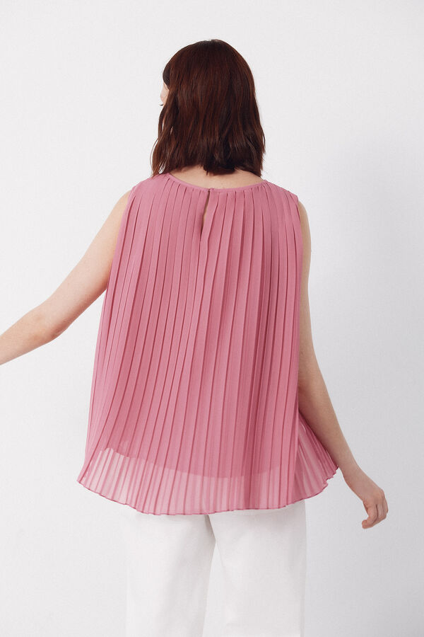 Cortefiel Blusa plisada Rosa