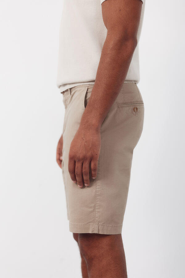 Cortefiel Bermuda chino regular print Beige