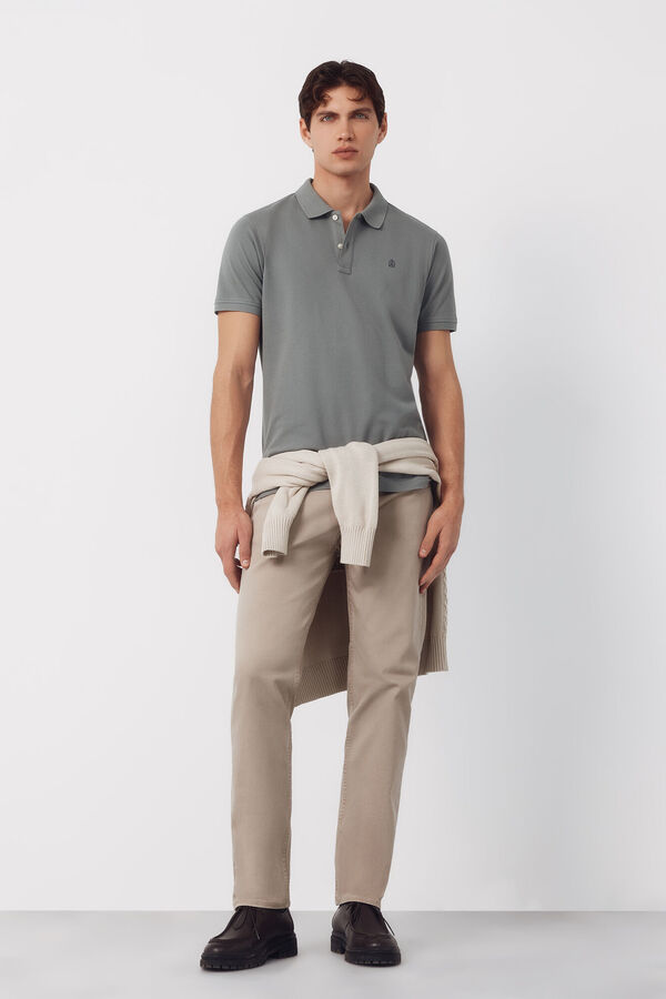 Cortefiel Polo b&aacute;sico piqu&eacute; slim Kaki