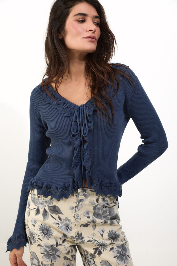 Slowlove Su&eacute;ter de punto con efecto degradado Azul