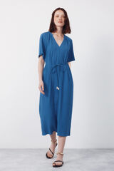 Cortefiel Vestido con cintur&oacute;n estructurado Azul