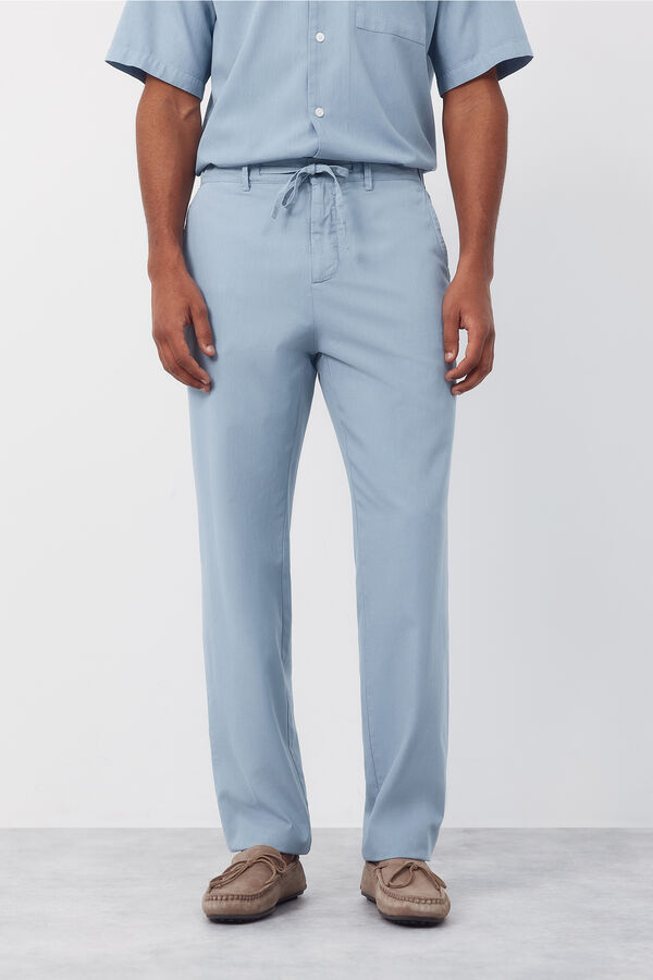 Cortefiel Pantal&oacute;n con gomas y cordones regular Azul