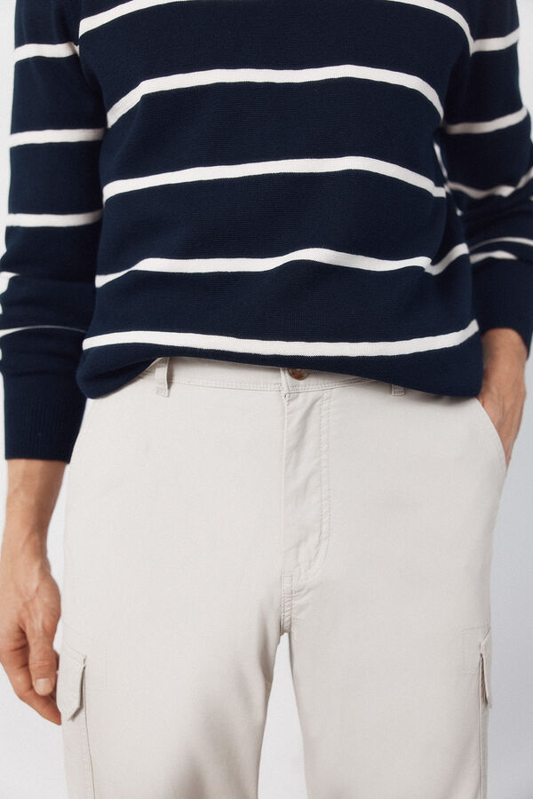 Cortefiel Pantal&oacute;n cargo tapered Beige