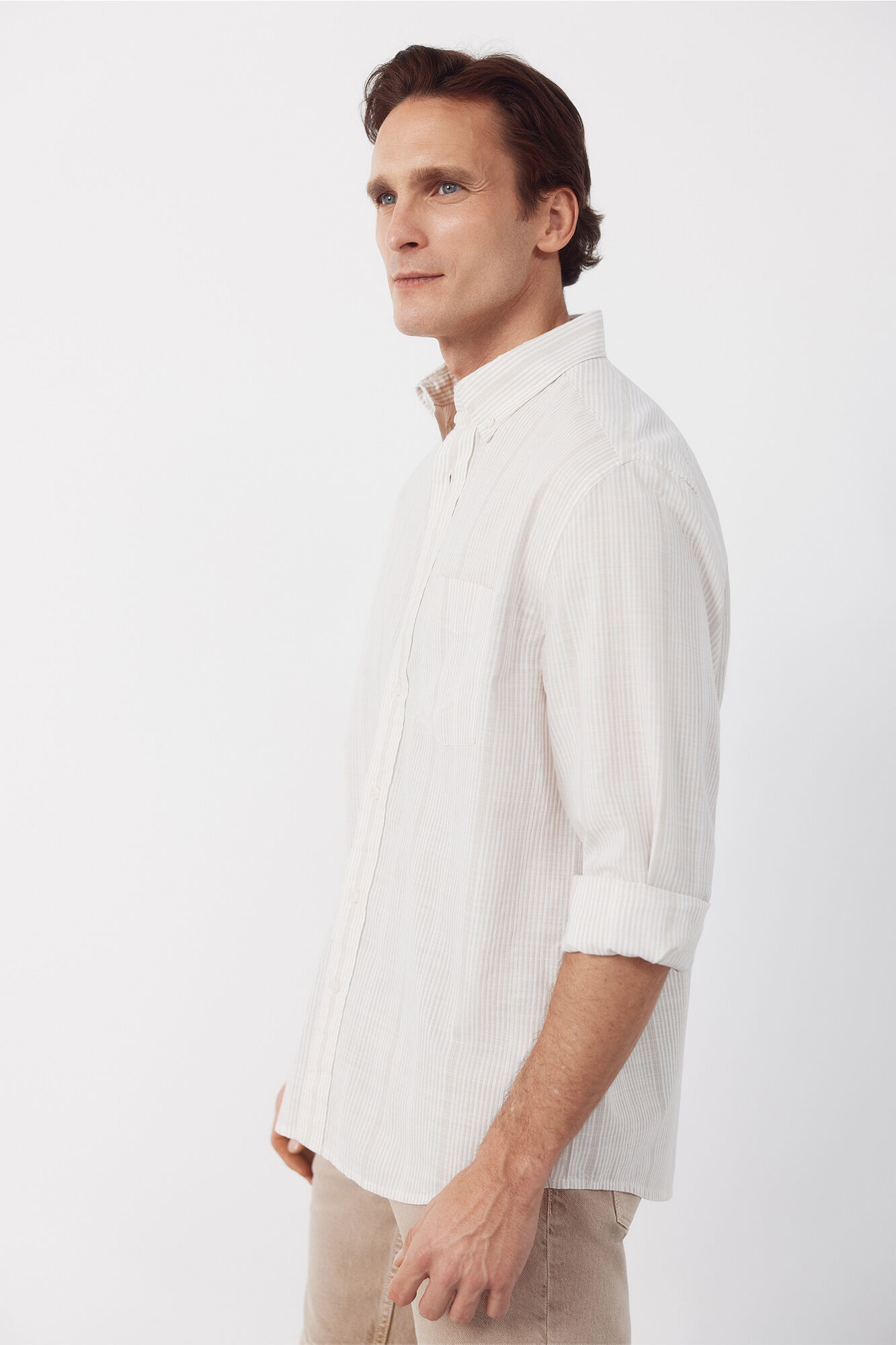 Cortefiel Camisa rayas algod&oacute;n slub