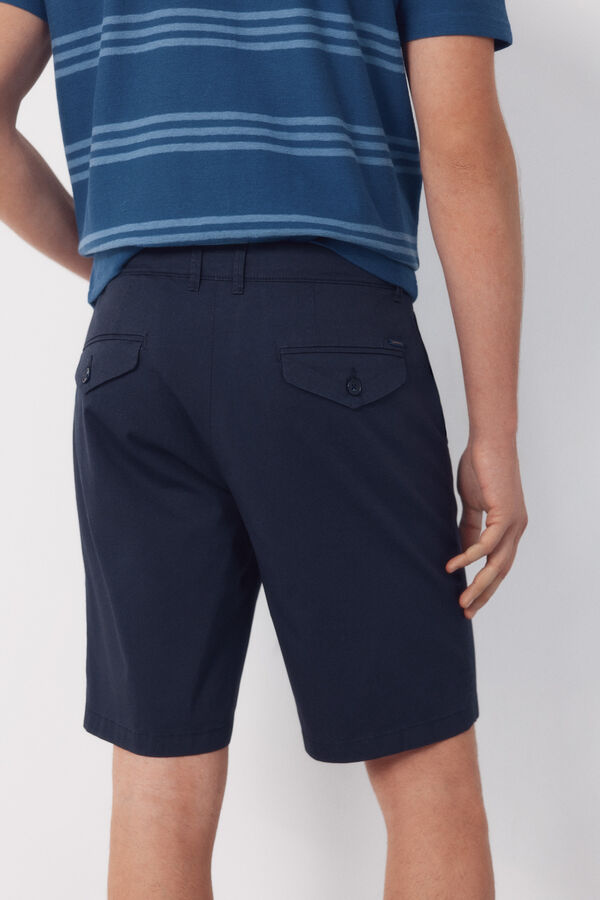 Cortefiel Bermuda chino estampada Azul marino