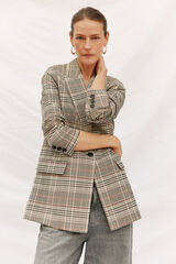 Cortefiel Blazer mujer de tejido a cuadros Multicolor