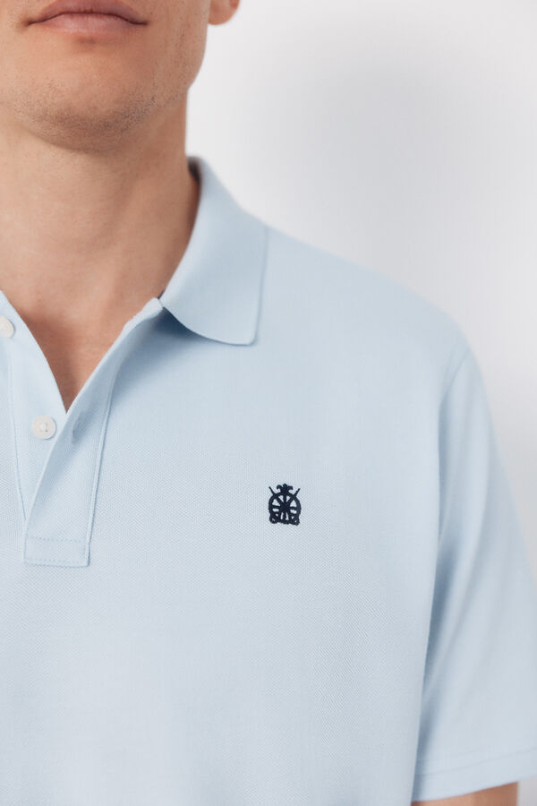 Cortefiel Polo b&aacute;sico piqu&eacute; Azul