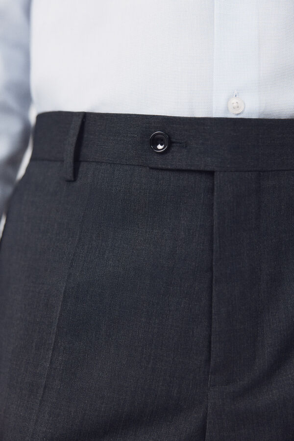 Cortefiel Pantal&oacute;n traje liso coolmax&reg; Gris oscuro