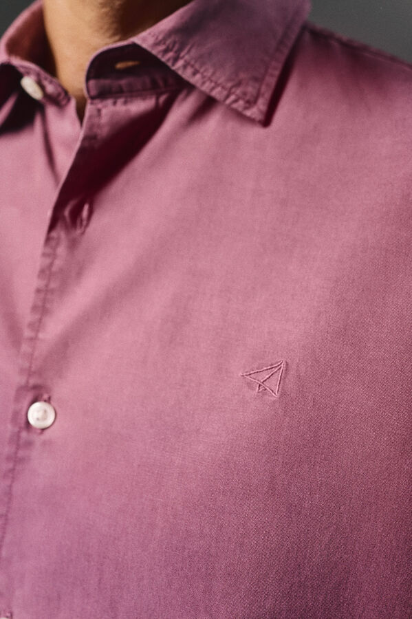 OOTO Camisa twill liso tencel algod&oacute;n Vino