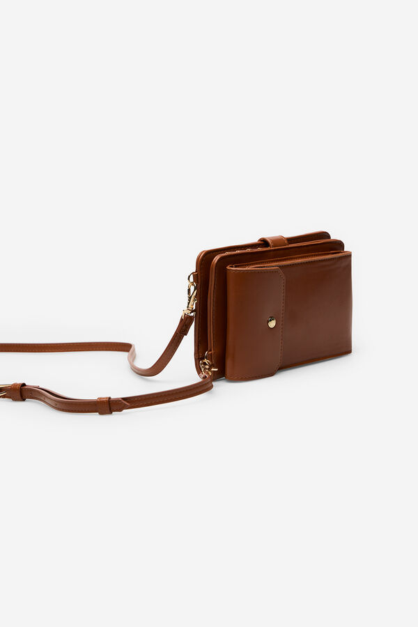 Cortefiel Portam&oacute;vil cartera liso Marr&oacute;n