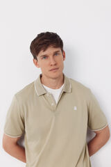 Cortefiel Polo COOLMAX&reg; cuello jacquard Beige