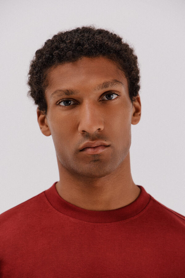 Cortefiel Camiseta b&aacute;sica Coral